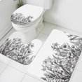 thumbnail image 3 of Wildflower Leaf Bath Mat 3 Piece Bathroom Rug Set, Grey Floral Botanical White Watercolor Non Slip Bath Rug Contour Mat and Toilet Lid Cover, Absorbent Shower Mats Soft Bath Rugs and Mats Sets, 3 of 8