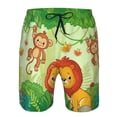 thumbnail image 4 of Kdxio African Animals in the Jungle Pattern Mens Casual Shorts - Drawstring Summer Beach Sports Shorts for Men, 4 of 9