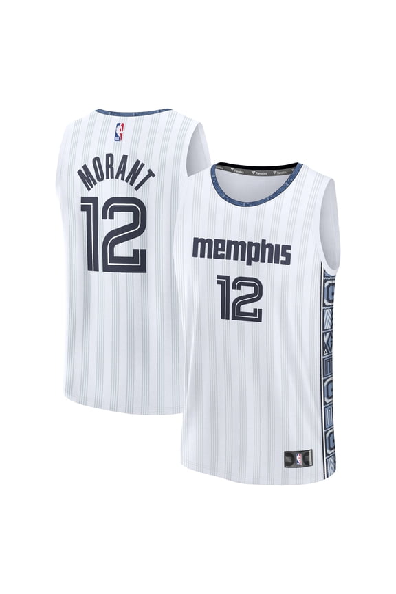 Men's Fanatics Ja Morant White Memphis Grizzlies 2025/26 City Edition Fast Break Jersey