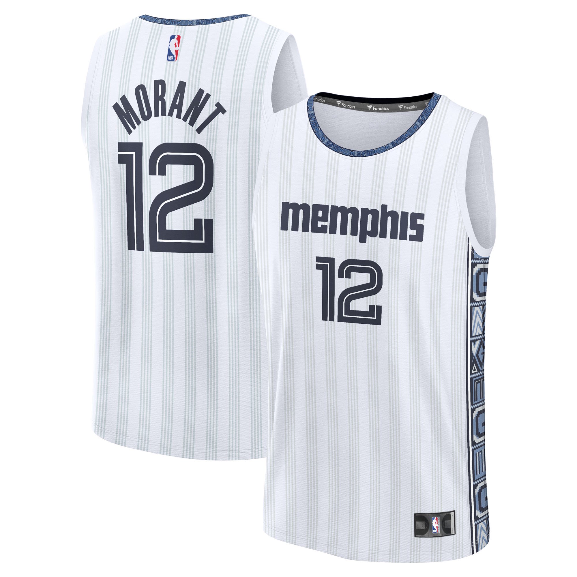 Men's Fanatics Ja Morant White Memphis Grizzlies 2025/26 City Edition Fast Break Jersey