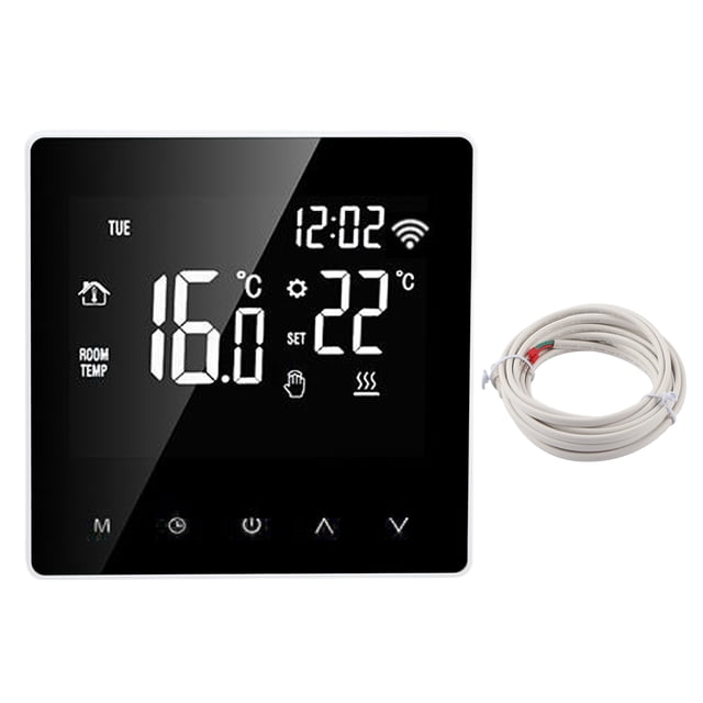 Termostato inteligente WIFI LCD ME81H para calefacción de suelo radiante, caldera de pared, termostato eléctrico para calefacción de suelo radiante Tuya AC230V, fondo blanco, botón blanco, 16 A