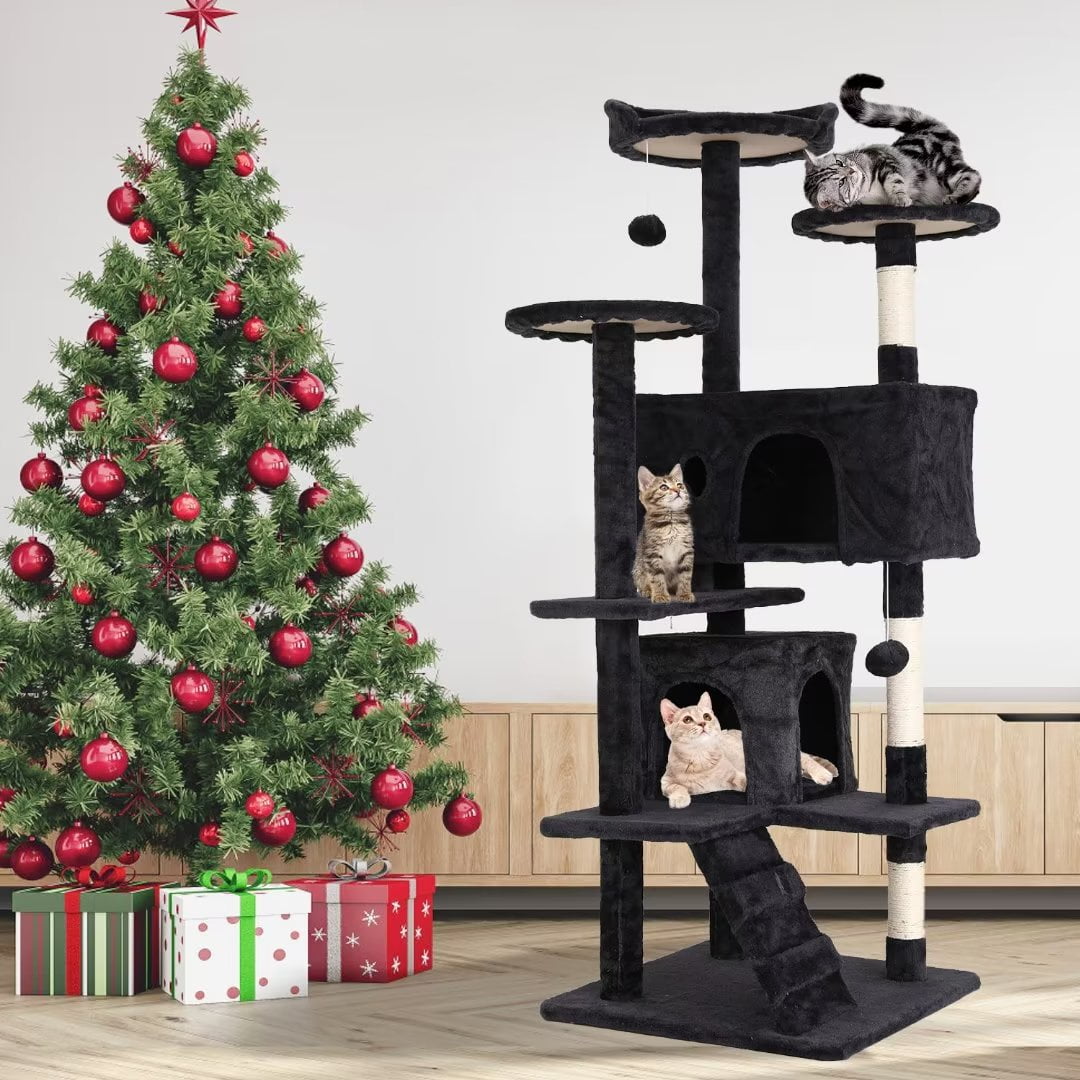 54 inch Cat Trees and Towers for Indoor Cats, Cat Condo Scratching Post