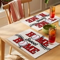 thumbnail image 4 of White Red Baseball Placemats Set of 6 Modern Art Funny Words Place Mats Indoor Wipeable Table Mats Washable Cloth Dining Table Placemats for Kitchen Holiday Party Home Decor 13x19 Inch, 4 of 9