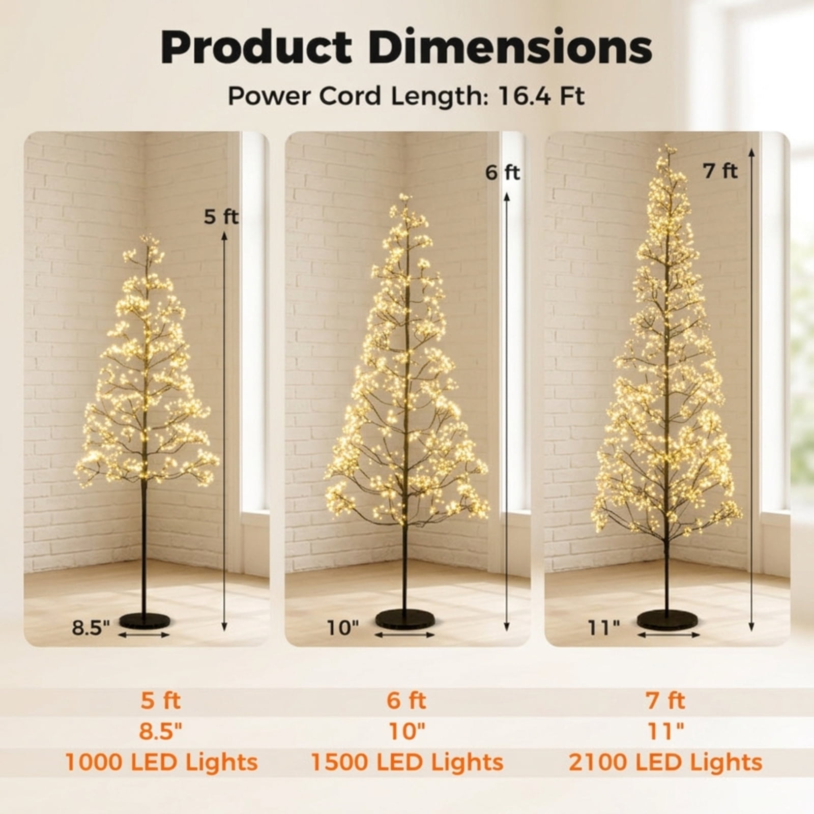 RUIE 5 ft Lighted Alpine Christmas Tree, Pre-Lit Slim Black Cedar Tree with 1000 LED Lights and Weighted Base for Entryway