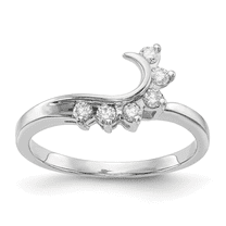 Lab Diamond 14K White Gold Swirl Ring For Women Solitaire Enhancer Guard Wrap Ring -Diamond Unique Bridal Jewelry Gift for Her