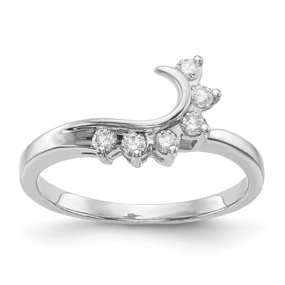 Lab Diamond 14K White Gold Swirl Ring For Women Solitaire Enhancer Guard Wrap Ring -Diamond Unique Bridal Jewelry Gift for Her