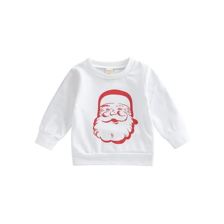 

Toddler Baby Girl Boy Christmas Outfit Letter Print Sweatshirt Long Sleeve Crewneck Sweater Shirt Xmas Clothes