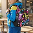 thumbnail image 2 of Uorisanigo School Backpack for Little Boys 6-8, Breathable Large Capacity Daypack with Padded Shoulder, Lightweight Preschool Bookbag for Daily Graffiti Dinosaur Print, 2 of 7