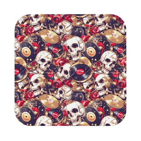 

Matuu Skull record artist for Cup Coasters Set of 6 Leather Coasters Desk Coasters for Office Measures 4” x 4” Square
