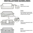 thumbnail image 5 of ZXNYH Couch Cover, Stretch Sofa Cover with 3 Cushion Covers, Washable Spandex Jacquard Fabric, Elastic Furniture Protector for Pets, Kid (X-Large, Dark Gray), 5 of 5