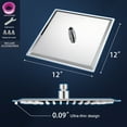 thumbnail image 3 of ALWEN 12 Inch Rain Shower Head Chrome, Square Ultra Thin 304 Stainless Steel High Pressure Shower Head, Large Size Rainfall Shower Head Full Body Coverage Modern Waterfall Shower Head, 3 of 6