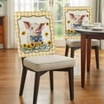 thumbnail image 4 of Farm Animal Pig Chair Back Covers Set of 6, Retro Yellow Plaid Sunflower Floral Country Stretch Dining Chair Back Slipcovers Removable Seat Cover for Kitchen Restaurant Hotel Cafe, 4 of 9