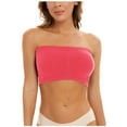 thumbnail image 3 of VISALY bandeau bras for women Plus Size Strapless Bras, Women's Sports Bra Breathable Sleep Yoga Cotton Bra Strapless Fitness, Swim Tops Built In Bra Built In Bra Tank Tops Plus Size, Pink,M, 3 of 10
