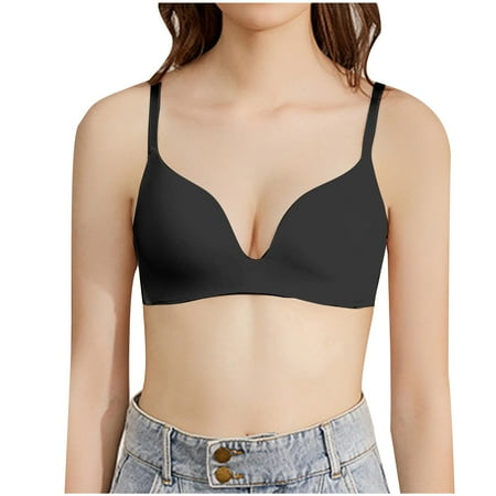 Ndbuld Bras for Women Bras for Women No Underwire Women s Bra Wire Underwear Bra Everyday Small Cup Underwear Deal of The Week L Black