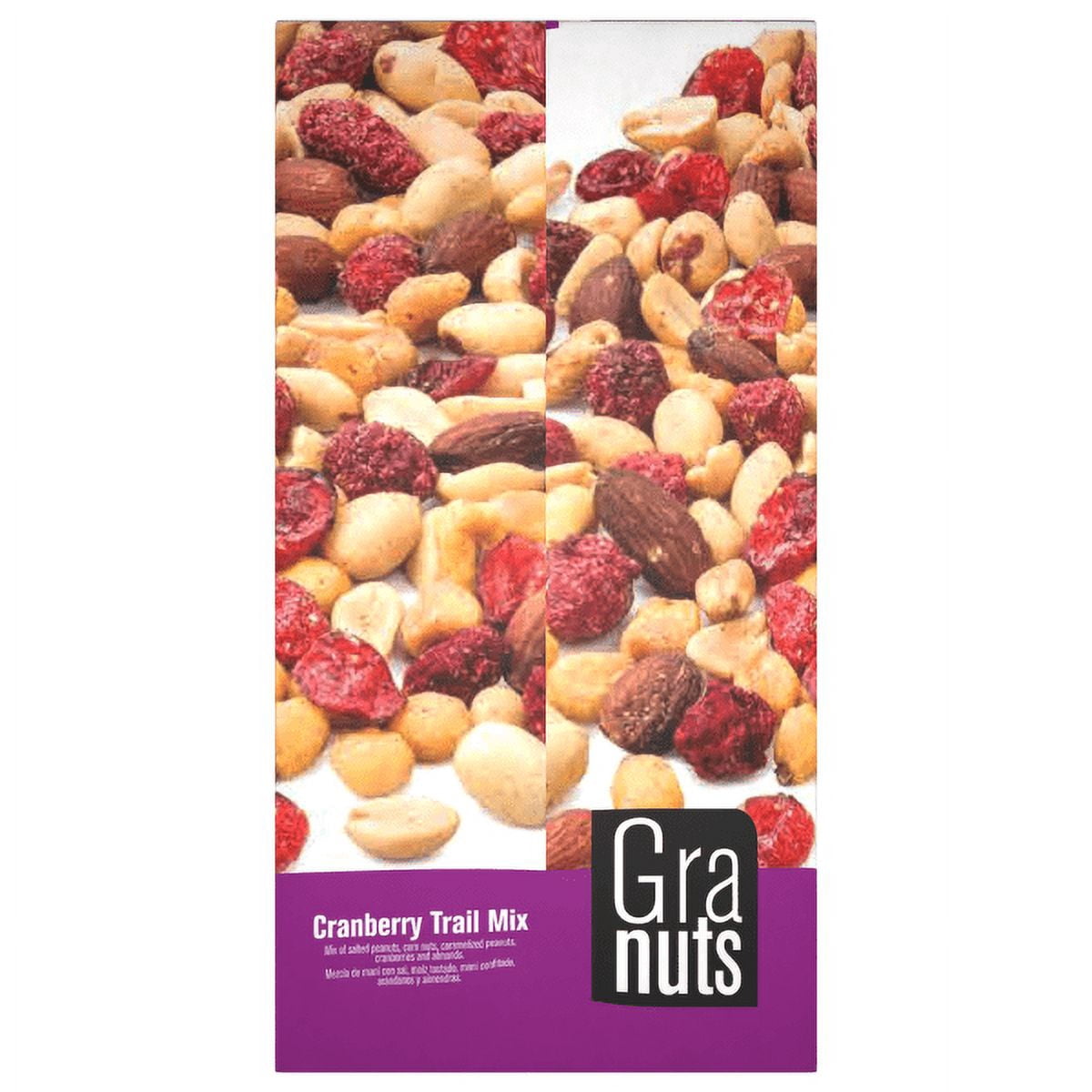 Granuts Cranberry Trail Mix, 1.76 oz., Pack of 1, Assorted Nuts, Fish-Free, Allergens: Peanuts and Almonds