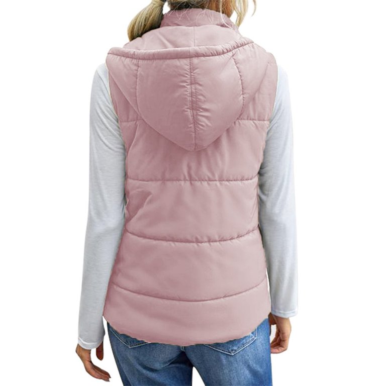 Autumn Winter Sleeveless Vest Coat Women Hooded Jacket Casual Dawn