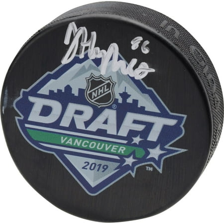 Jack Hughes New Jersey Devils Autographed 2019 NHL Draft Logo Hockey Puck - Fanatics Authentic