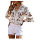thumbnail image 3 of SAYOO Tops casuales para mujer, estampado floral, manga 3/4, cuello en V, ahuecado, patchwork, tops sueltos SAYOO casual, 3 of 7