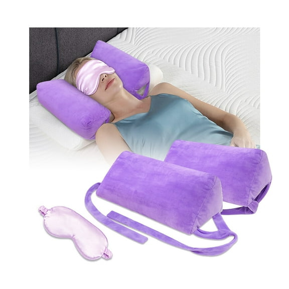 Head Positioning Pillow Post-Surgery Wedge for Sleeping Upright, Back Sleep Training, Neck Stabilizer, Anti-Wrinkle Face-Up Pillow for Side Sleepers