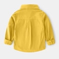 thumbnail image 5 of YDFCWXW Kids Toddler Boys Button Down Long Sleeve Casual Top Toddler Baby Collar Shirts (Yellow, 7-8 Years), 5 of 9