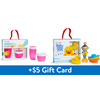 [$5 Gift Card] Munchkin Baby's First Bath Gift Set and Nibbles and Giggles Gift Set, Bundle and save $5, Pink