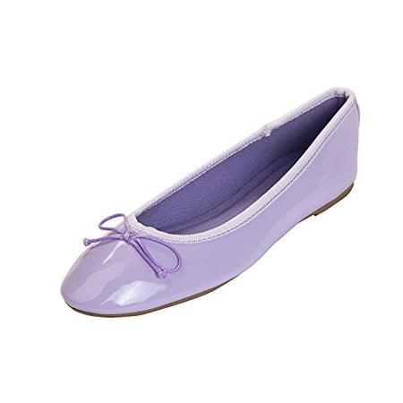 

Feversole Women s Macaroon Colorful Memory Foam Cushion Insock Patent Ballet Flat Lemon 9.5 M US