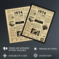 thumbnail image 2 of Back in 1974 50th Birthday Decoration For Men Women 50 Year Anniversary Idea Vintage Newspaper Aesthetic For Him Her Born in 1974 Unframed Wall Art Print Poster Decor, 2 of 5