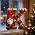 thumbnail image 5 of romoty Personalized Christmas Letter Ornaments, Cute Gnome Kitten Initial Pendants, 2D Flat Acrylic Monogram Tree Car Mirror Decor, 5 of 6