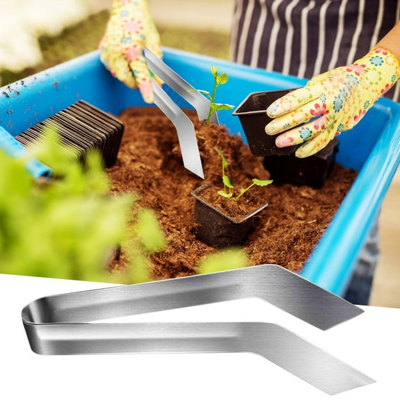Seedling Transplanting Tongs under $5! CQCYD Stainless Steel Seedling Transplanting Pliers, Horticultural Tool for Young Plant Moving, Root Damage Reduction Gardening Clamp