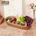 thumbnail image 6 of Luxe Designs | Handmade Decorative Wooden Bowl for Home, Bathroom and Kitchen Counter | Acacia Wood Large Dough Bowl Fits Cosmetics, Keys & More | 17"L x 3" H x 8" W, 6 of 8