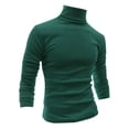 thumbnail image 1 of CamisePaHombres De Mangas Largas Cuello De Cisne Ajuste Delgado Casual Verde Oscuro 52, 1 of 7