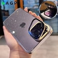 thumbnail image 2 of Funda de lujo con soporte para cámara, carcasa dura transparente con purpurina para iPhone 14 Pro Max, 12, 13, 14 Max Fivean unisex, 2 of 2