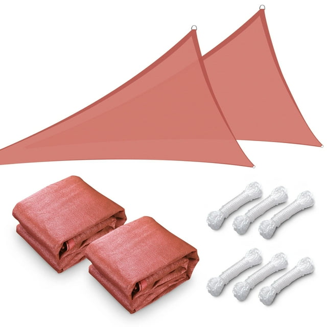 Yescom 2 Pack 20 Ft 97% UV Block Triangle Sun Shade Sail Canopy Outdoor Patio Backyard