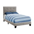 thumbnail image 1 of Monarch Specialties Bed, Twin Size, Platform, Teen, Frame, Upholstered, Linen Look, Wood Legs, Grey, Transitional, 1 of 3