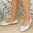 thumbnail image 6 of Hinvhai Women's Flat Shoes Comfortable Leather Pointed Toe Ballet Shoes Bow Slip on Driving Commuting Dress Shoes for Women Flats White 9(42), 6 of 9
