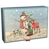 LPG Greetings Festive Friends: Woodland Animals Decorating Trees Keepsake Box of 20 Assorted Christmas Cards