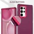 thumbnail image 3 of I-HONVA For Samsung Galaxy S22 Ultra Case,3-Layer Military Grade Drop Protection Anti-Slip Rugged Shockproof Dustproof Protection 6.8 inch Phone Case,Purple Rose, 3 of 6