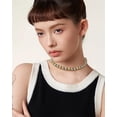 thumbnail image 2 of Kokoam Two-Tone Beaded Choker Necklace for Women Stainless Steel Chain Silver and Gold Ball Collarbone Necklace Fashion Jewelry, 2 of 6