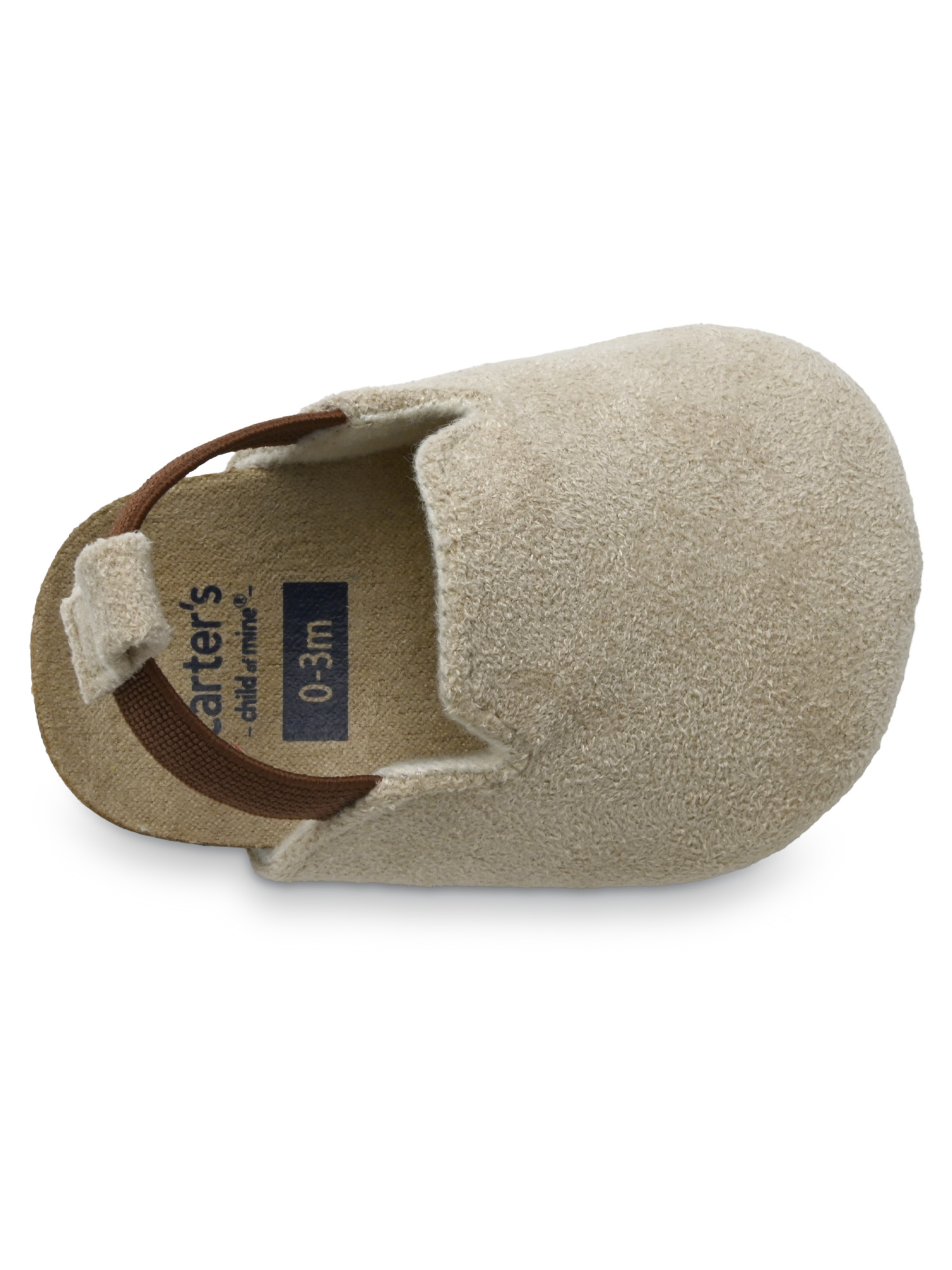 Carter's Child of Mine Infant Unisex Suede Slip-On Clogs, Color Tan, Sizes (0-3) - (3-6) Months