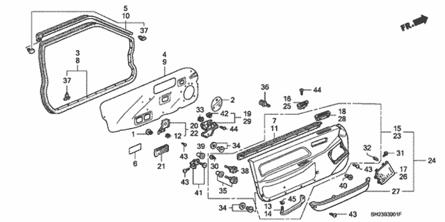 Honda Genuine 72310-SH2-003 Door Weatherstrip Honda Genuine 72310-SH2-003 Door Weatherstrip
