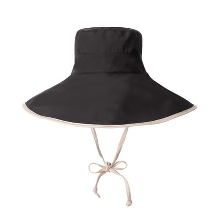 Kmbangi Female Bucket Hat Sun-Resistant Hat Fisherman Cap with Wind Rope 