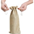 thumbnail image 4 of Paquete de bolsas de arpillera para botellas de vino con cordón, 10 unidades, 5 colores, bolsas de yute de lino reutilizables para regalo, bolsas de arpillera para envolver botellas (14,4 ×, 4 of 5