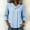 Blue, variant on Womens T Shirt Plaid Asymmetrical Peter Pan Collar 3/4 Sleeve Casual Regular Fit Blouses Summer Vacation Beach Trendy Travel Tees