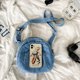thumbnail image 5 of Bolso Cruzado para Mujer Mensajero Harajuku Vaquera Con Concha Coreano () Azul, 5 of 9