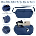 thumbnail image 2 of allydrew Slim Fanny Pack, Hidden Money Belt, Secure Travel Pouch Protects Cash, Cards, Passport, Travel Documents, and Smartphone, Blue, 2 of 5