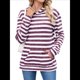 thumbnail image 3 of Camisas de Larga para Mujer, Sudaderas con Capucha y Bolsillo Tipo Canguro, Sudaderas de Otoño. Rojo Púrpura XL, 3 of 9