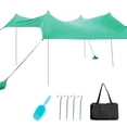 thumbnail image 1 of Gymax 10x9 FT Portable Beach Canopy Tent Shelter w/ Sand Anchor Carry Bag Green, 1 of 8