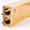thumbnail image 5 of 2 in 1 Bamboo Plastic Wrap Dispenser Cling Wrap Cutter Tinfoil Baking Paper Cutter Box with Built in Sliding Knife, 5 of 8