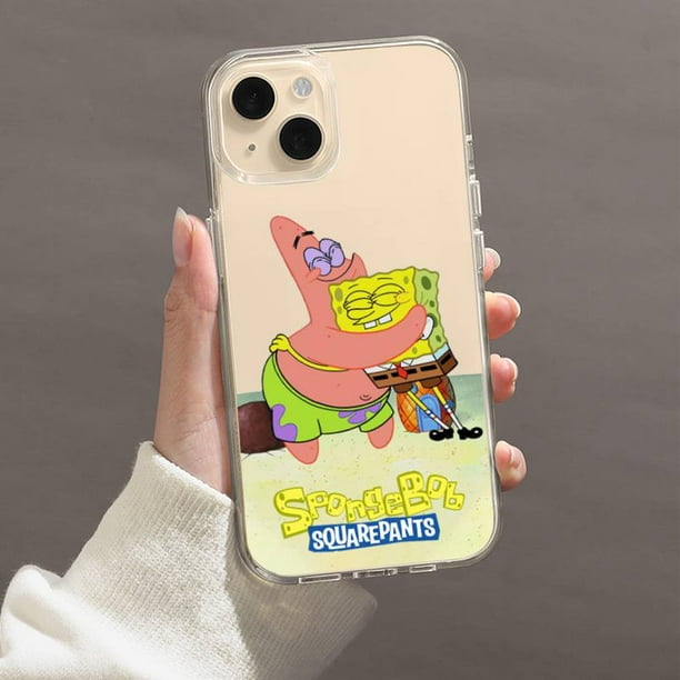 Funda de teléfono de dibujos animados Bob Esponja para iPhone 11 12 Mini 13 14 Pro XS Max X 8 7 6s Plus 5 SE XR carcasa transparente Fivean unisex