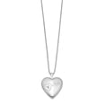 thumbnail image 2 of 925 Sterling Silver Box Necklace with Pendants Chain 20mm Mom Diamond Heart Locket 18 inch 19.55 mm, 2 of 5